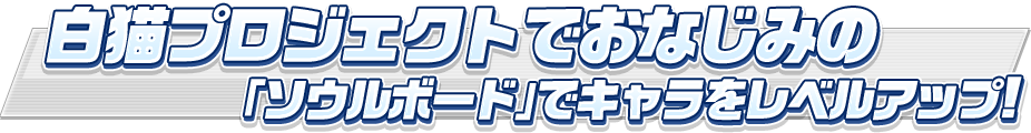 白猫プロジェクトでおなじみの「ソウルボード」でキャラをレベルアップ!