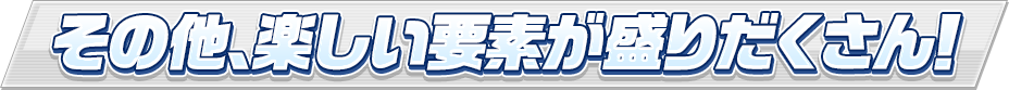 その他、楽しい要素が盛りだくさん！